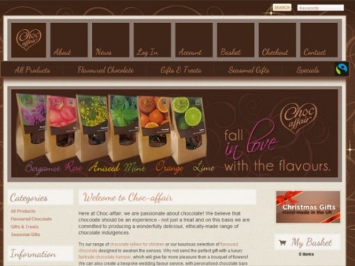 Website design for chocolate manufacturers