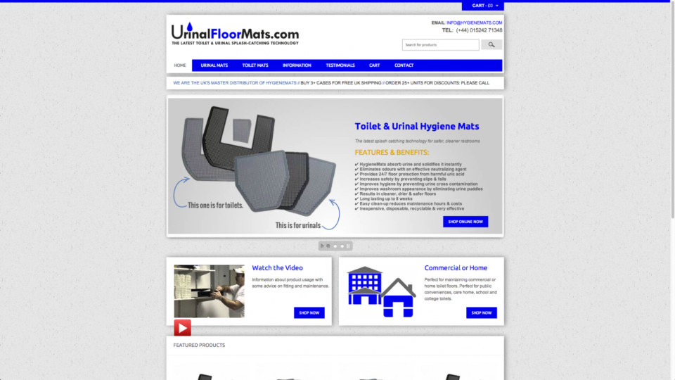 Webdesign for cleaning equipment suppliers