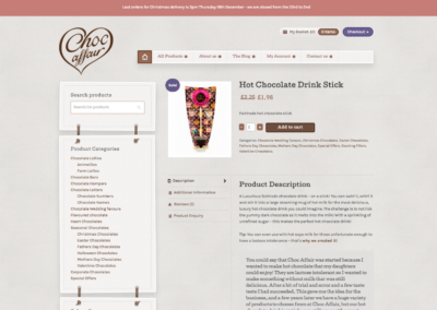 Screen Shot 2013 12 23 at 16.25.25 400x284 - Website redesign for chocolate manufacturer