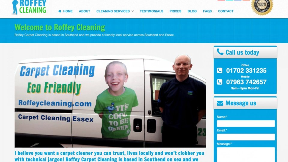 Webdesign for upholstery & carpet cleaning specialist