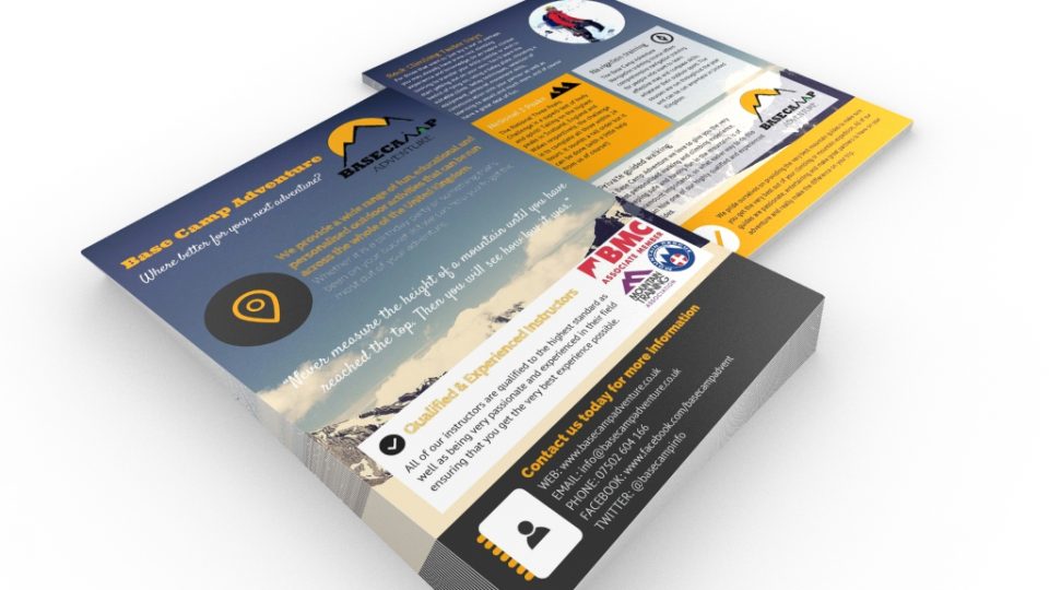 Flyer & brochure design for outdoor adventure company