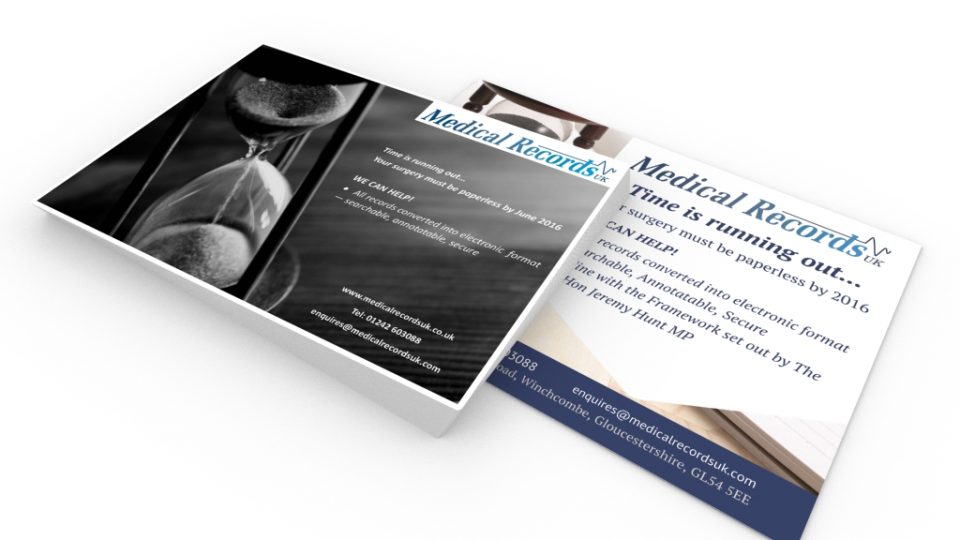 Advert design for medical record collation and pagination company