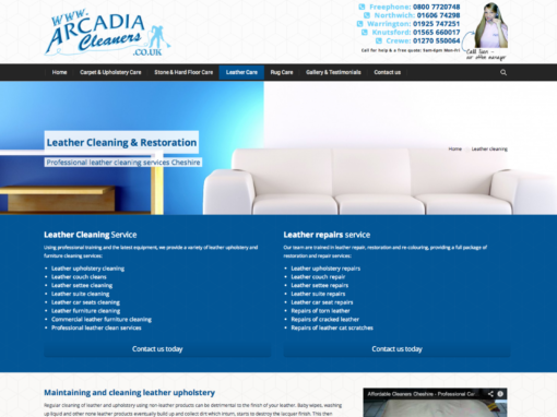 Website design for Cheshire based carpet, upholstery and floor cleaning company