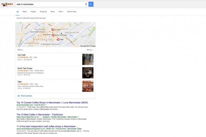 local seo services cafe in manchester