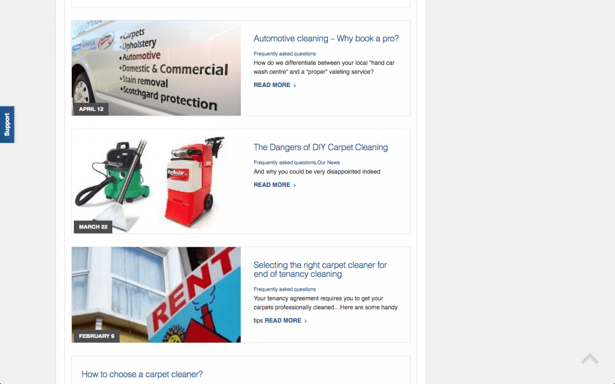 site redesign for carpet cleaning association Alloy Marketing Ltd