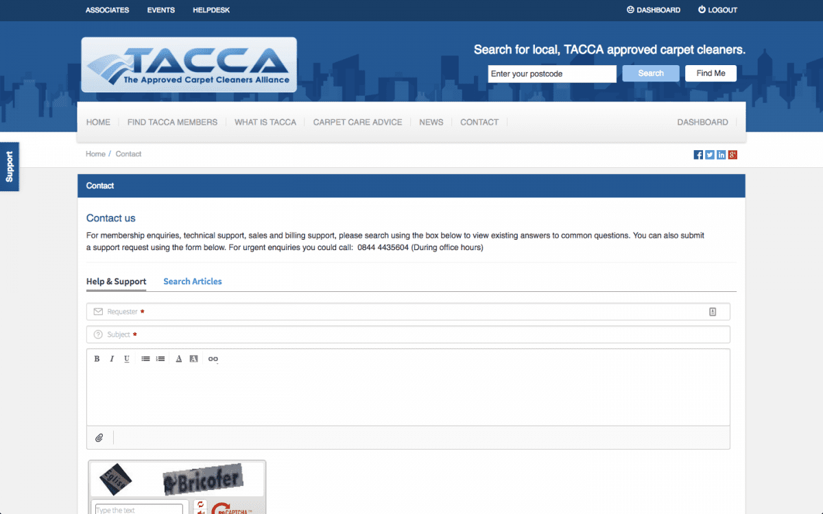 site redesign for carpet cleaning association Alloy Marketing Ltd