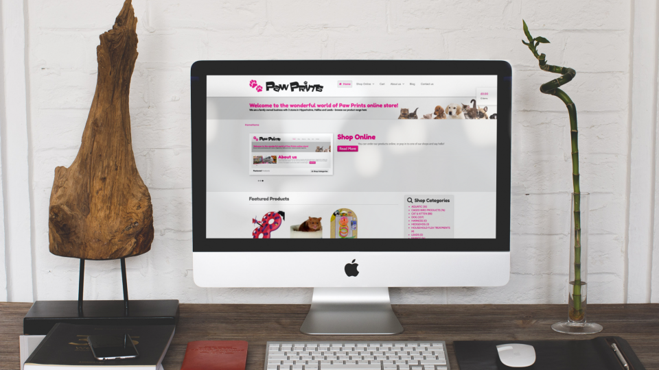 Webdesign for pet shop chain in Yorkshire