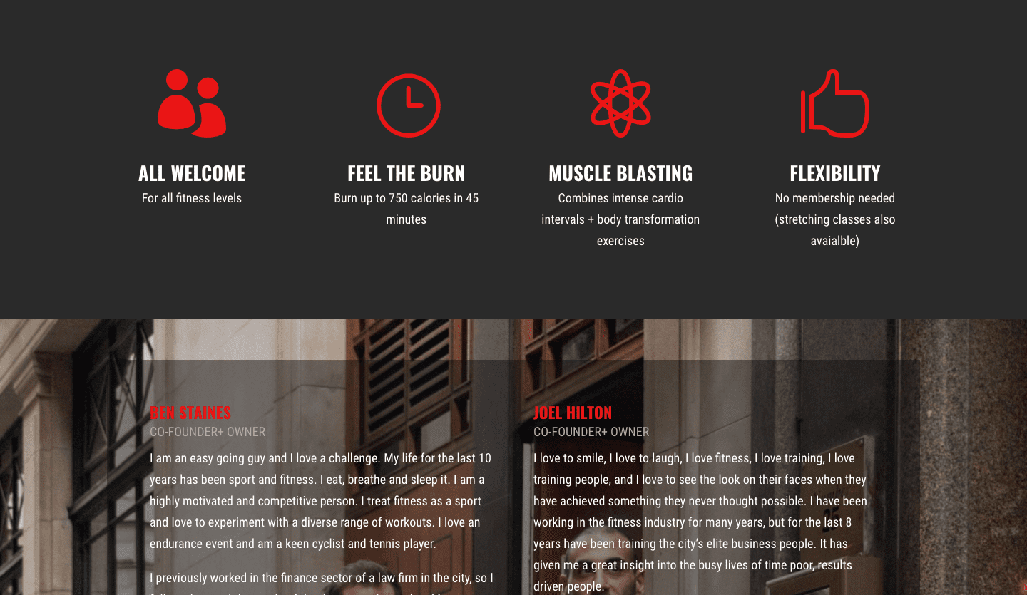 site redesign for independent gym Alloy Marketing Ltd