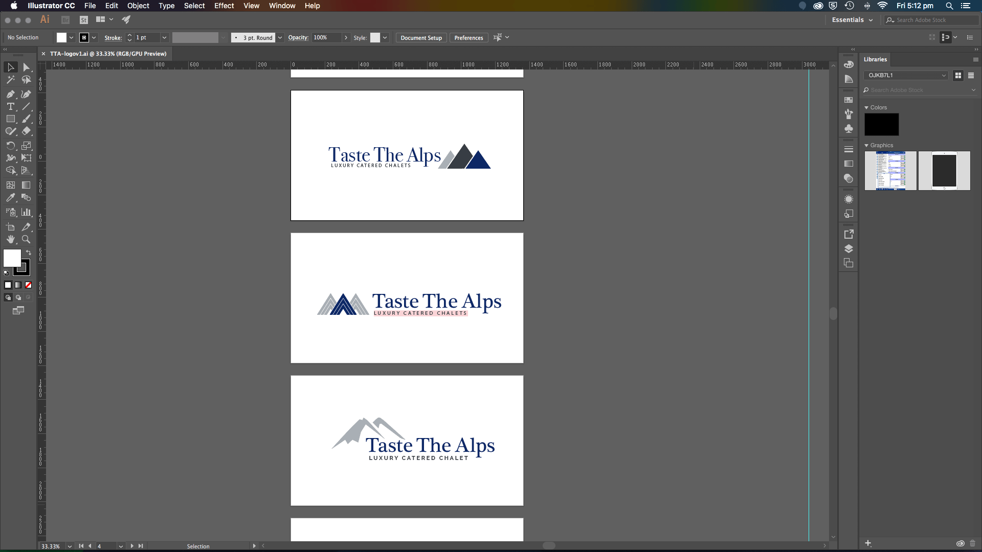 Our initial drafts for new branding for this property business