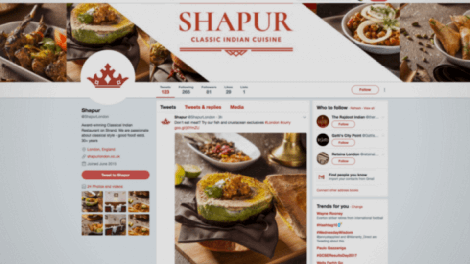 Social media management for restaurant