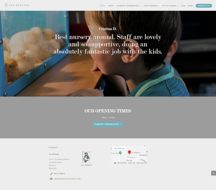 Les enfants 2 1 700x614 - Website design for established nursery school
