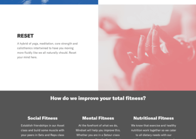 Gym website layout