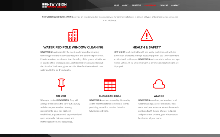 New Vision Window Cleaning Screenshotat 11.48.06 2 700x438 - Website design for window cleaning business