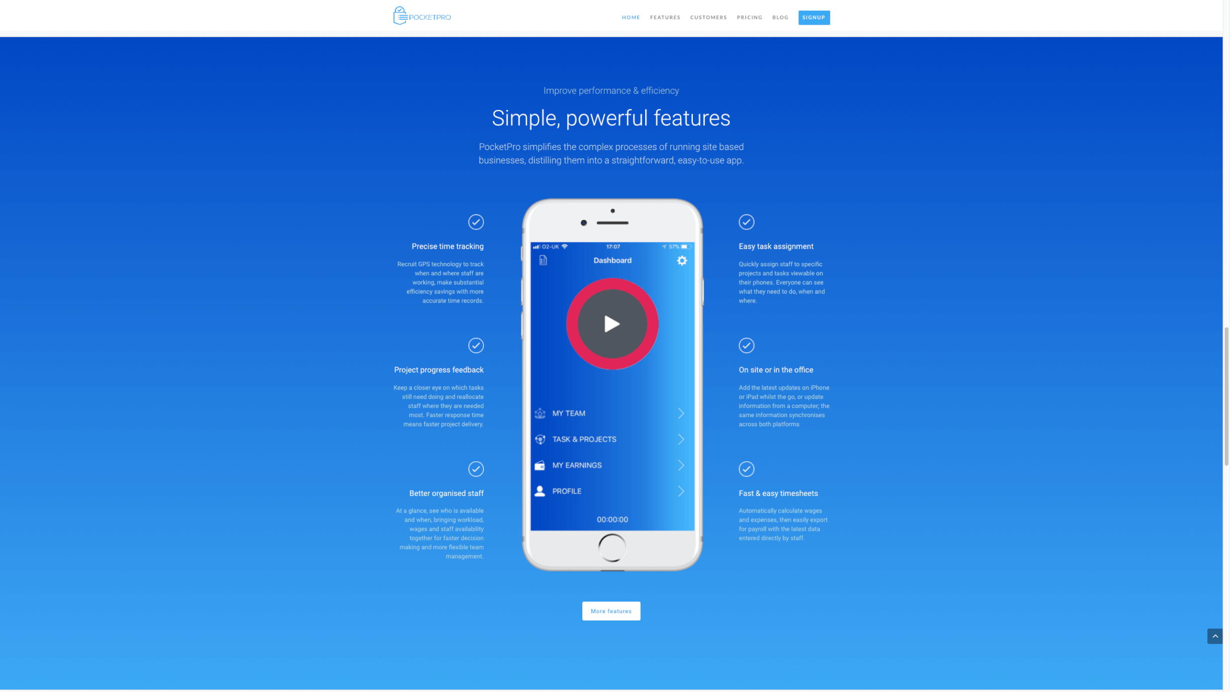 Website design for project management app Website design for project management app